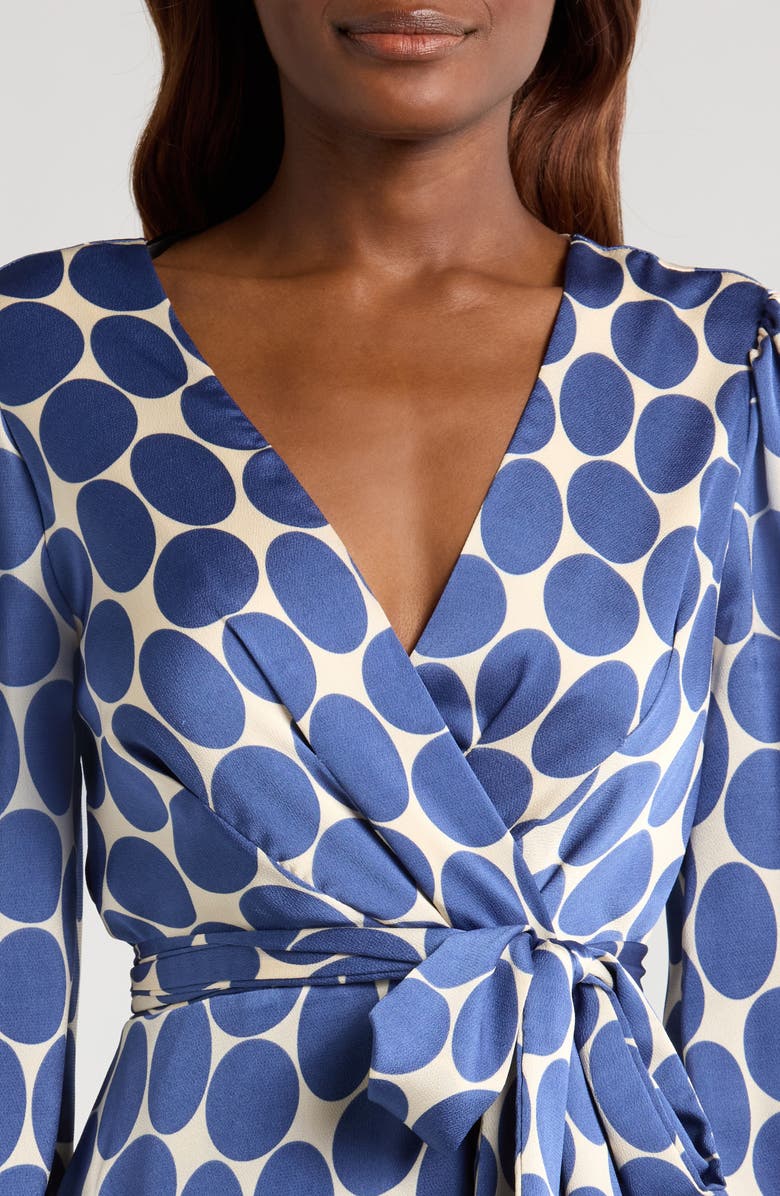 Tahari Long Sleeve Faux Wrap Dress, Alternate, color, 