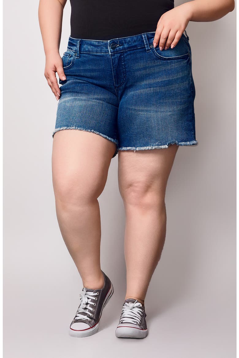 Frayed Denim Shorts, Main, color, ELIANA
