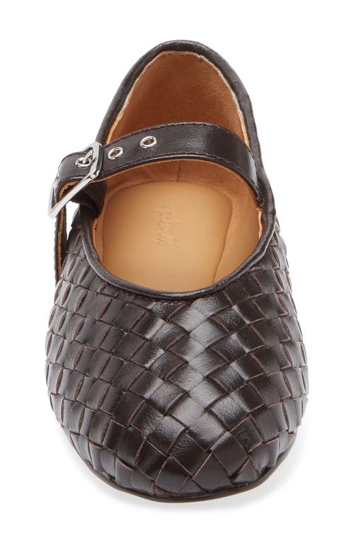Shop Madewell The Remy Woven Mary Jane Flat In Dark Carob