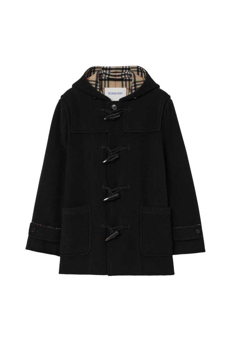 Short Wool Harrogate Duffle Coat, Alternate, color, Black