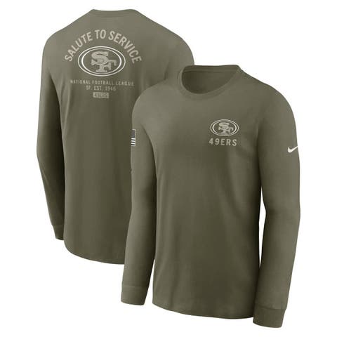 Men's Nike Olive San Francisco 49ers 2025 Salute to Service Sideline Long Sleeve T-Shirt