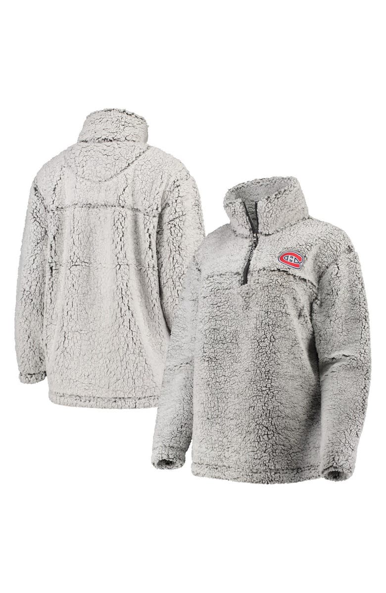 G-III 4HER BY CARL BANKS Women's G-III 4Her by Carl Banks Gray Montreal Canadiens Sherpa Quarter-Zip Pullover Jacket, Main, color, Gray