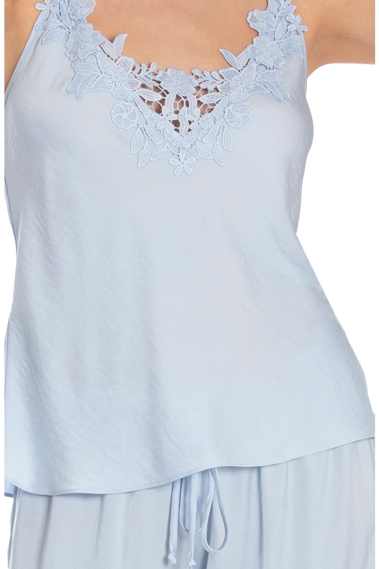 Pearl Satin & Lace Pajamas, Alternate, color, SKY BLUE