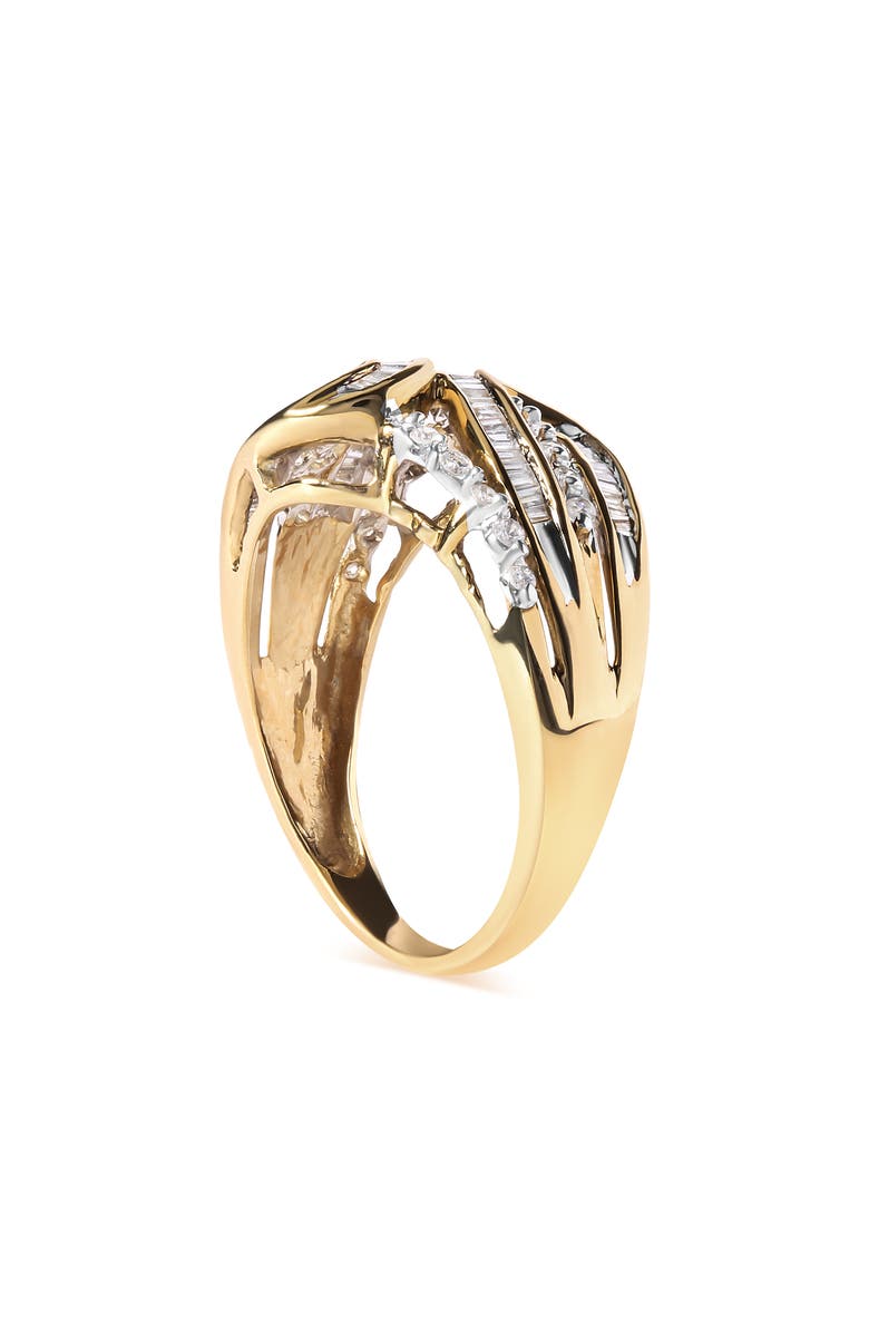 Haus of Brilliance 10K Yellow Gold 1/2 Cttw Diamond Open Space Bypass Ring, Alternate, color, Yellow