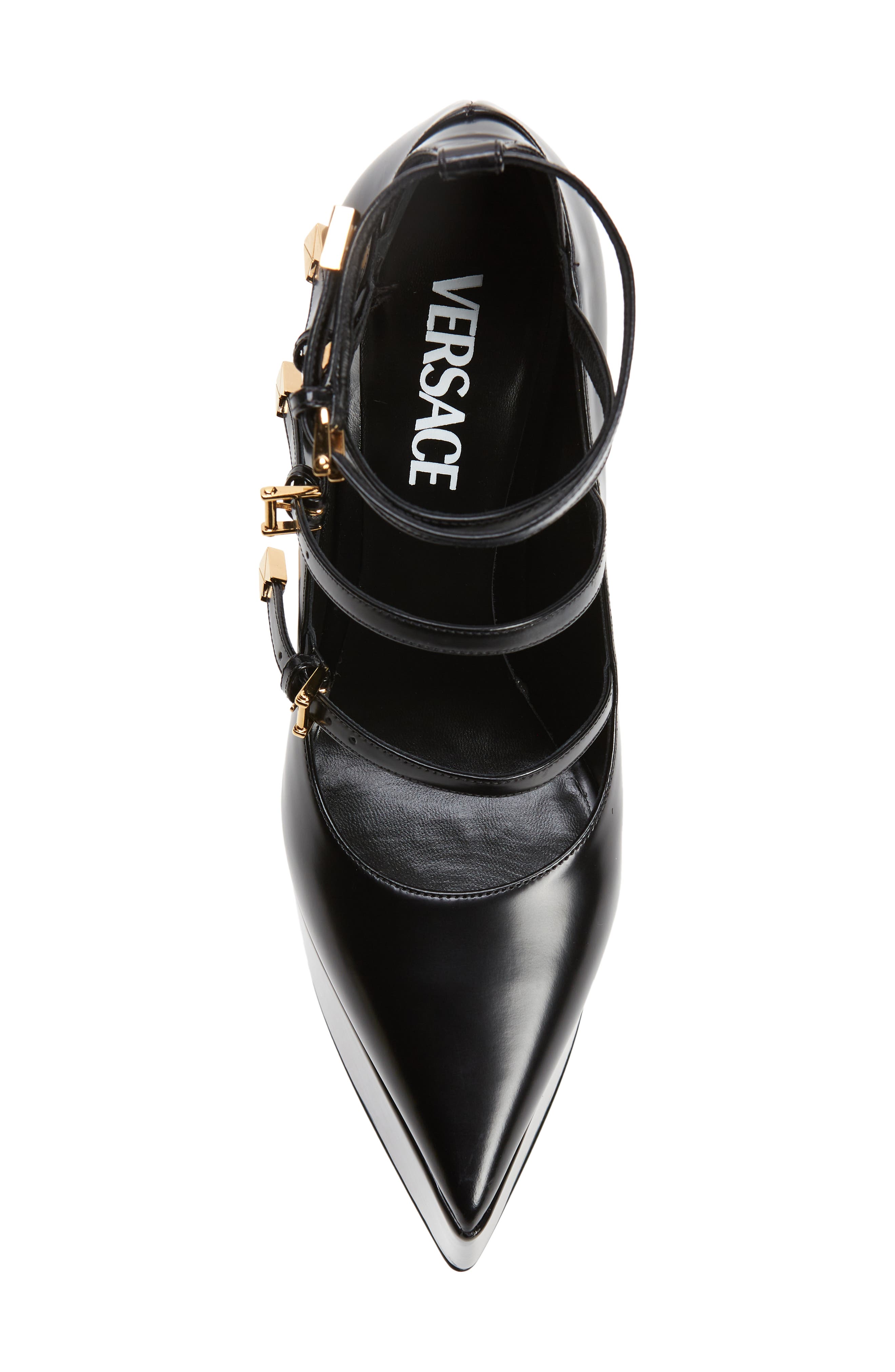 Versace Tempest Pointed Toe Platform Pump, Alternate, color, 