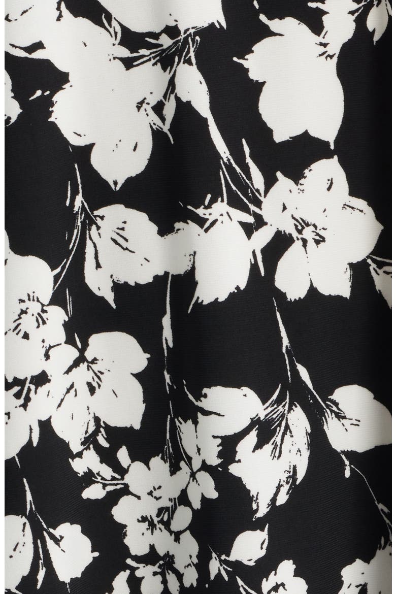 Floral Tulip Sleeve Swing Dress, Alternate, color, ANNE BLACK/ WHITE DOVE