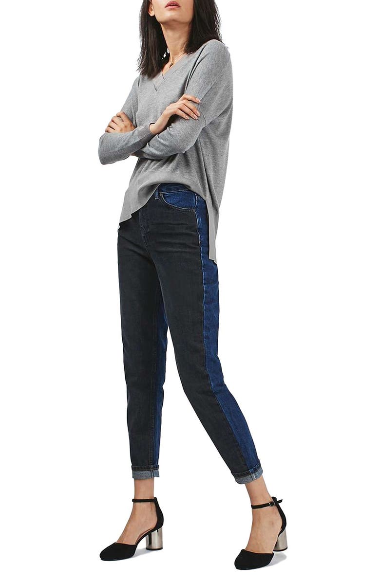 Topshop Slouchy V-Neck Sweater, Alternate, color,