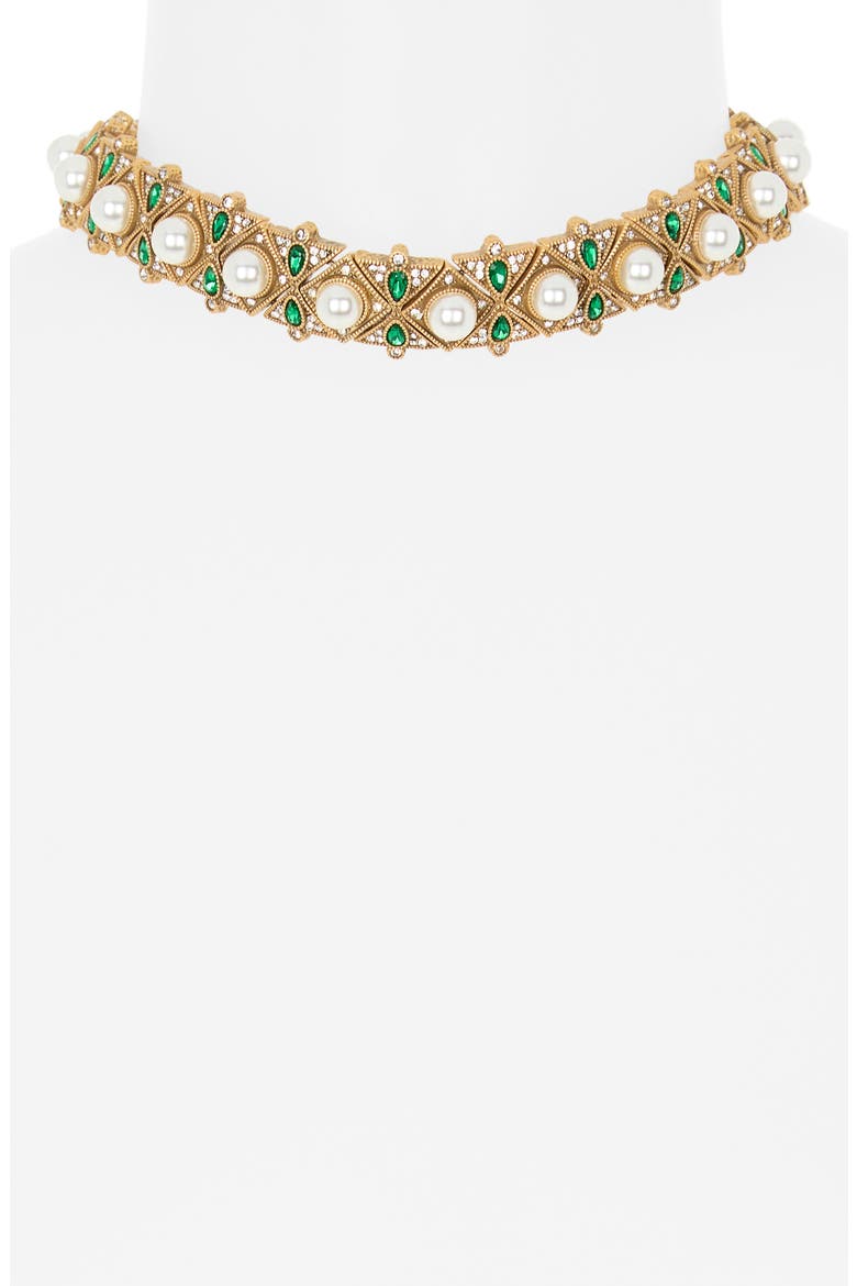 Mixed Stone Choker Necklace, Alternate, color, GOLD