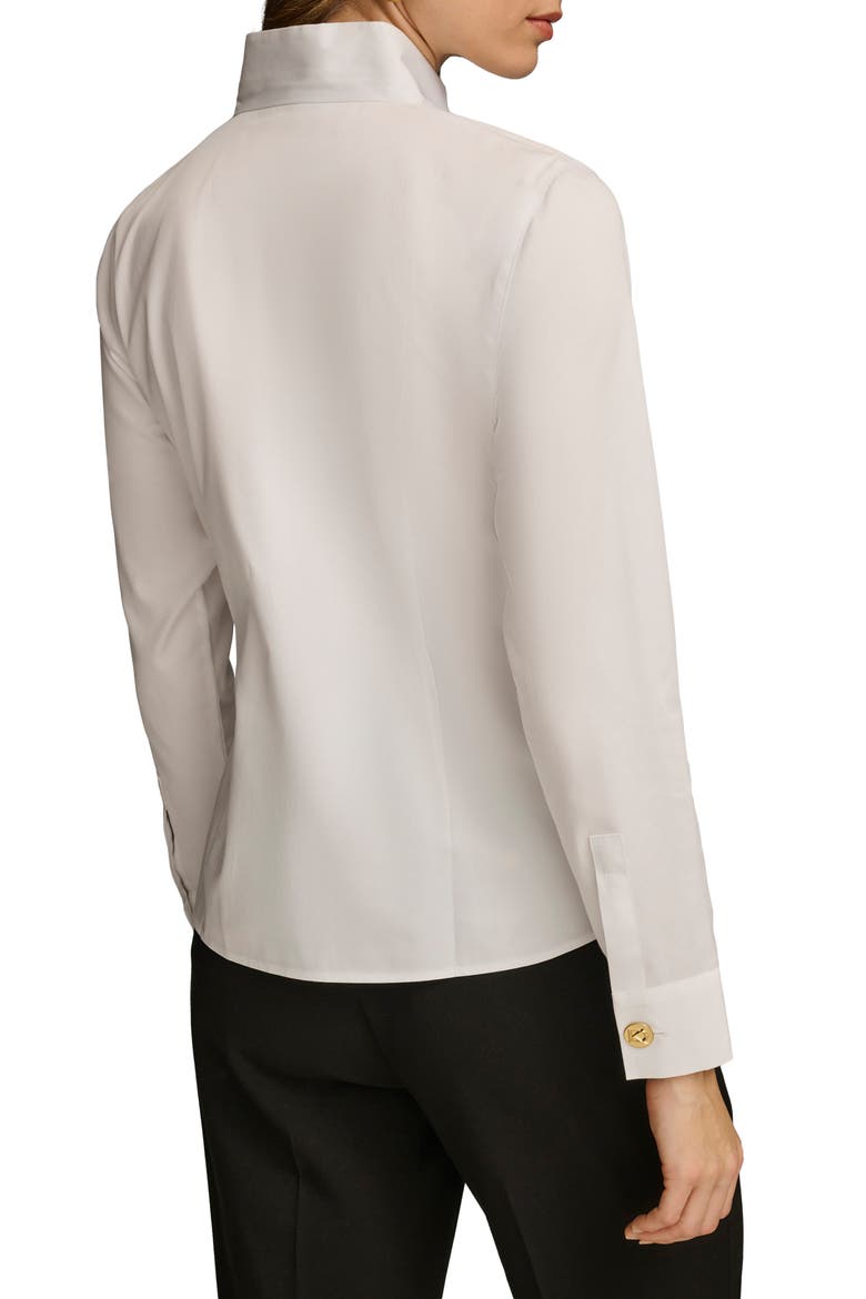 Stand Collar Button-Up Shirt, Alternate, color, WHITE