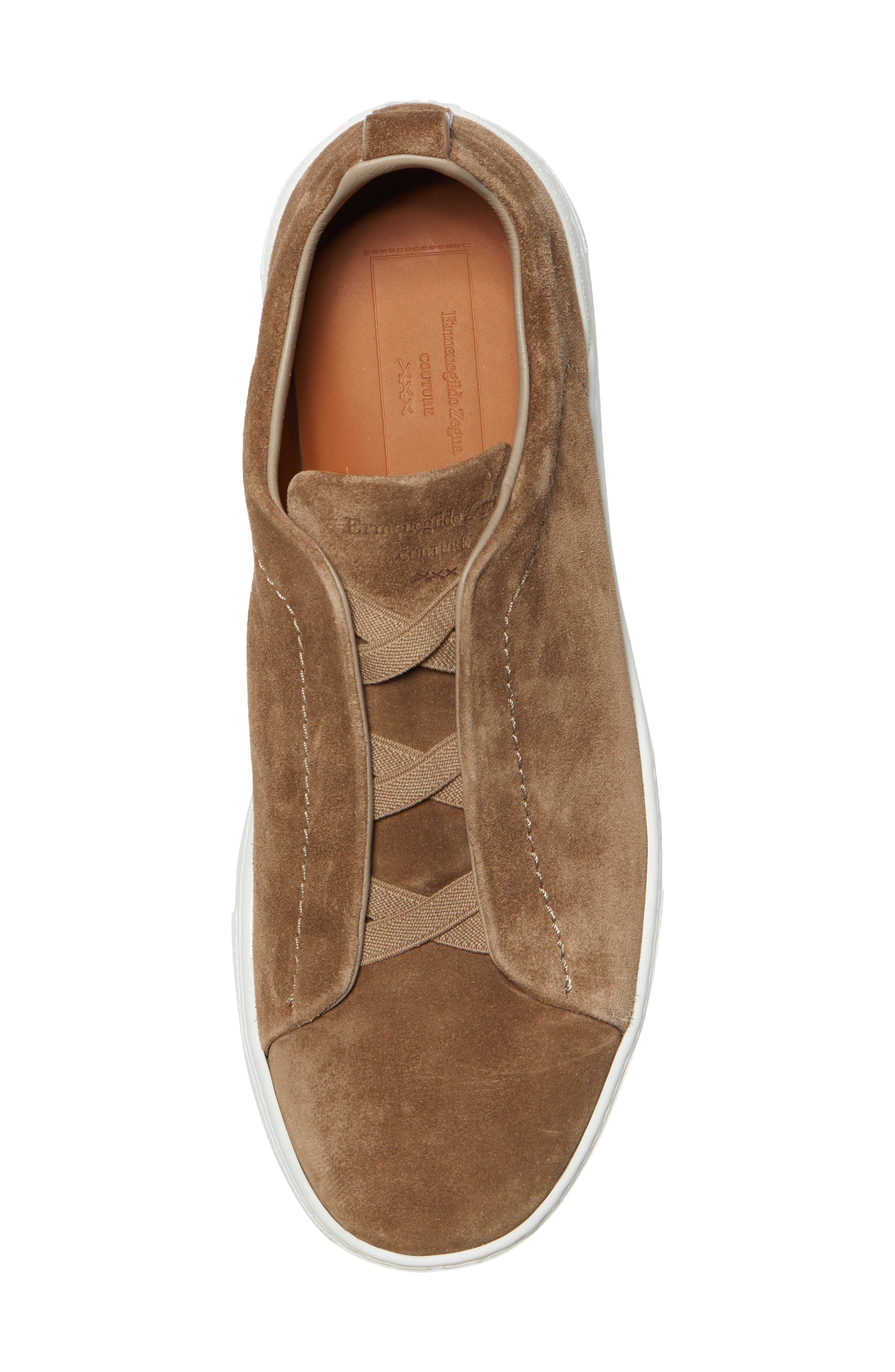 ZEGNA Triple Stitch Suede Slip-On Sneaker, Alternate, color, 