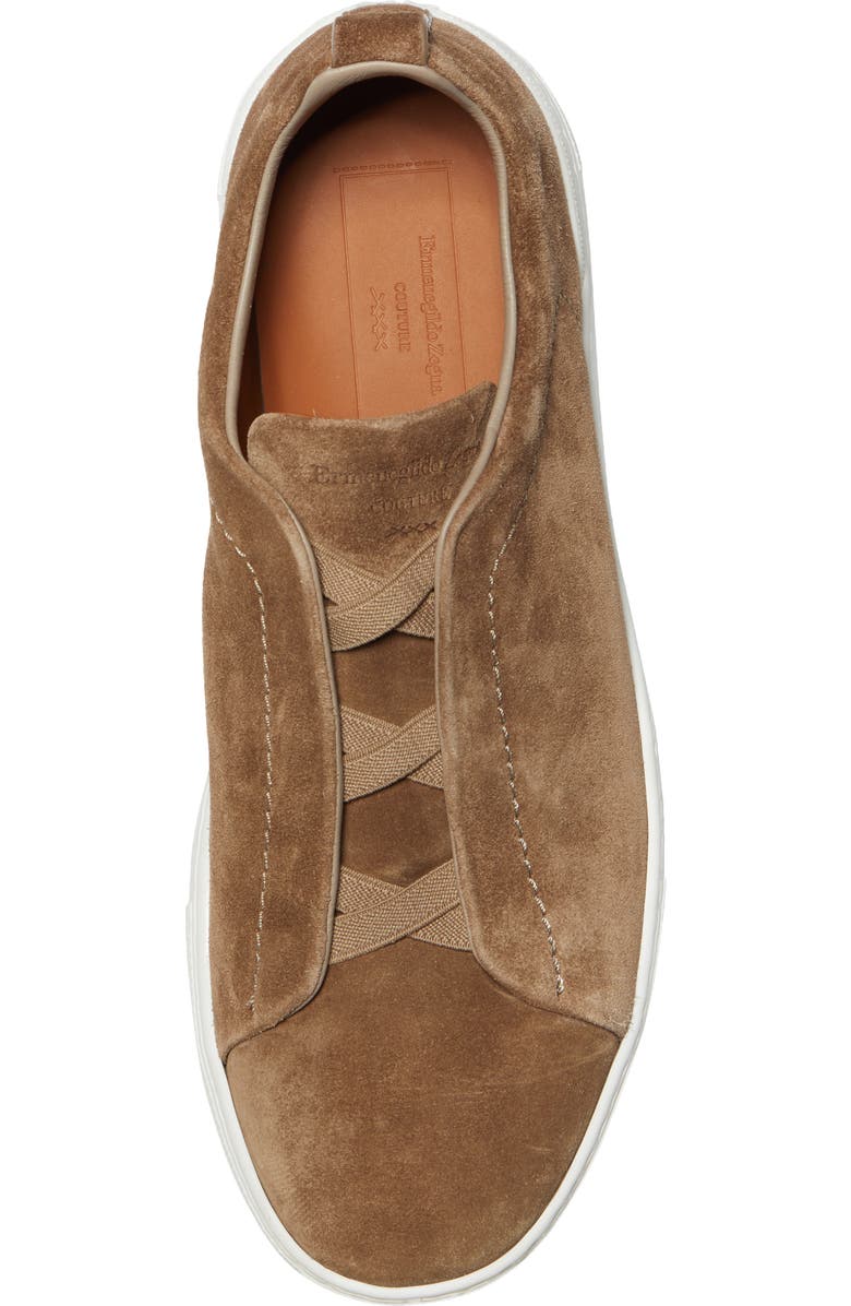 ZEGNA Triple Stitch Suede Slip-On Sneaker, Alternate, color,
