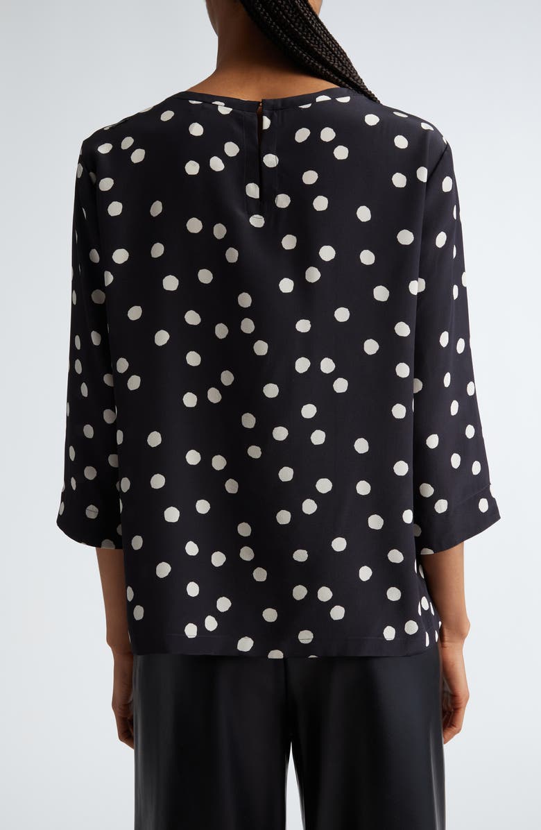 Max Mara Arturo Polka Dot Silk Top, Alternate, color, 