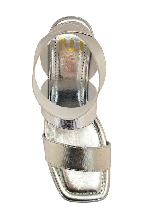 Ninety Union Paige Elastic Strap Wedge Sandal In Silver