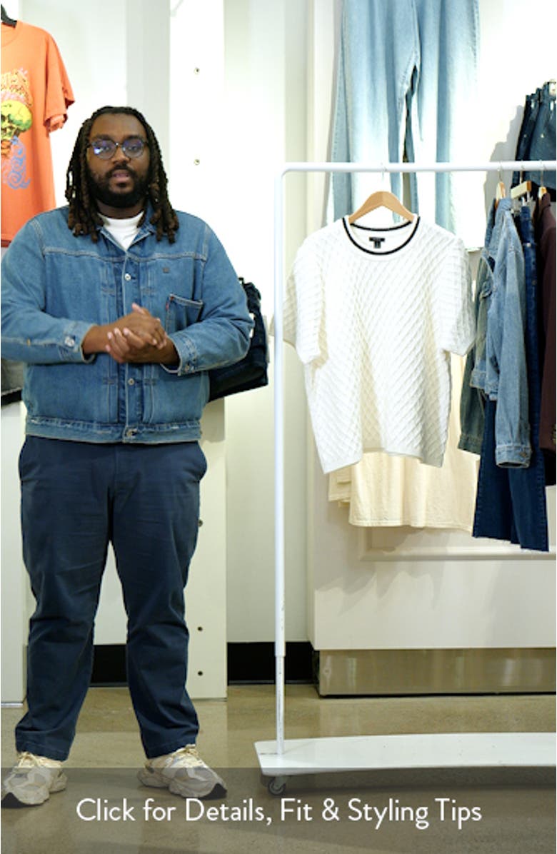 Diamond Stitch Short Sleeve Sweater, sales video thumbnail