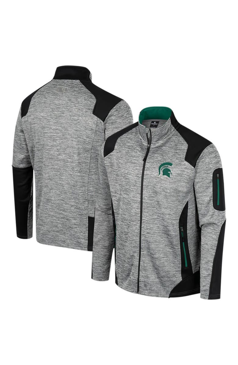 COLOSSEUM Men's Colosseum Gray Michigan State Spartans Silberman Color Block Full-Zip Jacket, Alternate, color, 