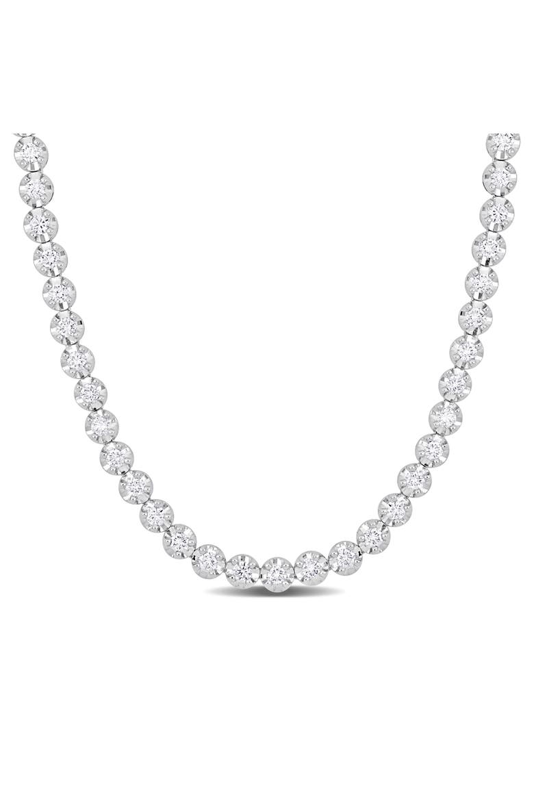 10 3/4ct. t.w. Lab-Grown Diamond Tennis Necklace 14k, Main, color, White Gold