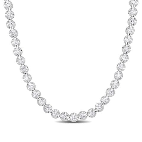 10 3/4ct. t.w. Lab-Grown Diamond Tennis Necklace 14k