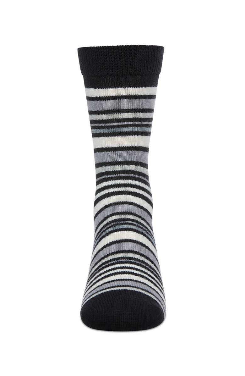 MeMoi Multi-Stripe Gauge Crew Sock, Alternate, color, Black