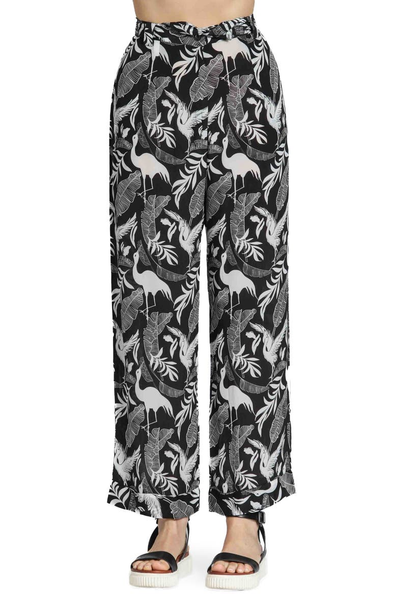 APNY Belted Print High Waist Pants, Main, color,