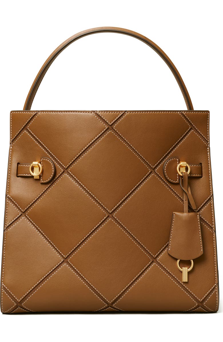 Tory Burch Lee Radziwill Leather Diamond Double Bag, Alternate, color,