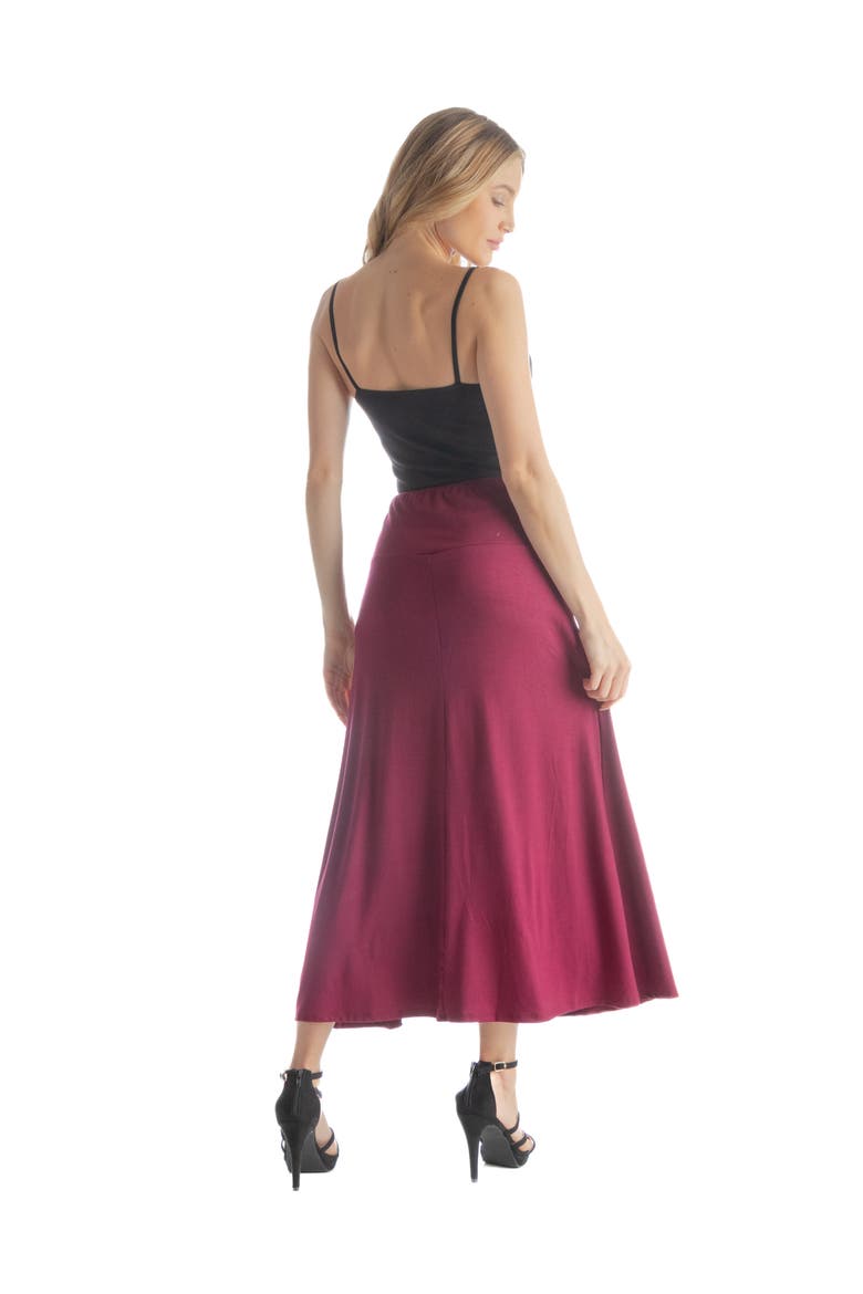 Petite Elastic Waist Maxi Skirt, Alternate, color, Wine
