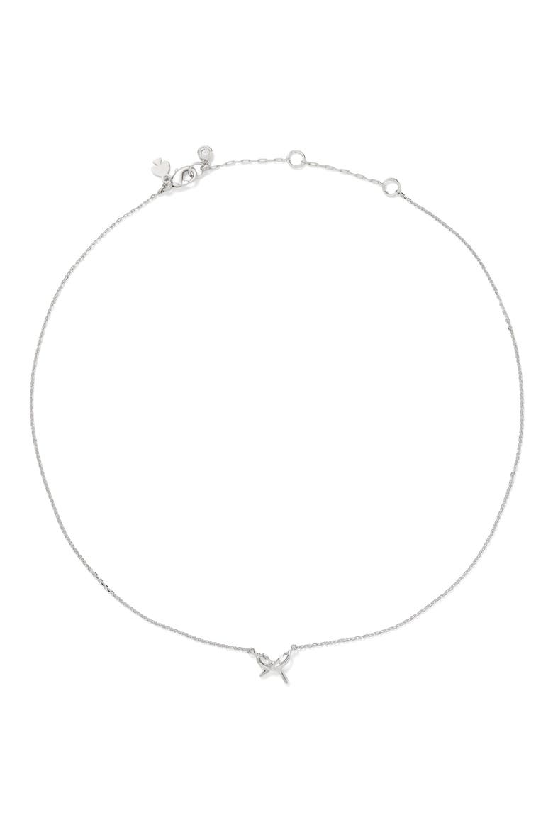 mini bow pendant necklace, Alternate, color, SILVER