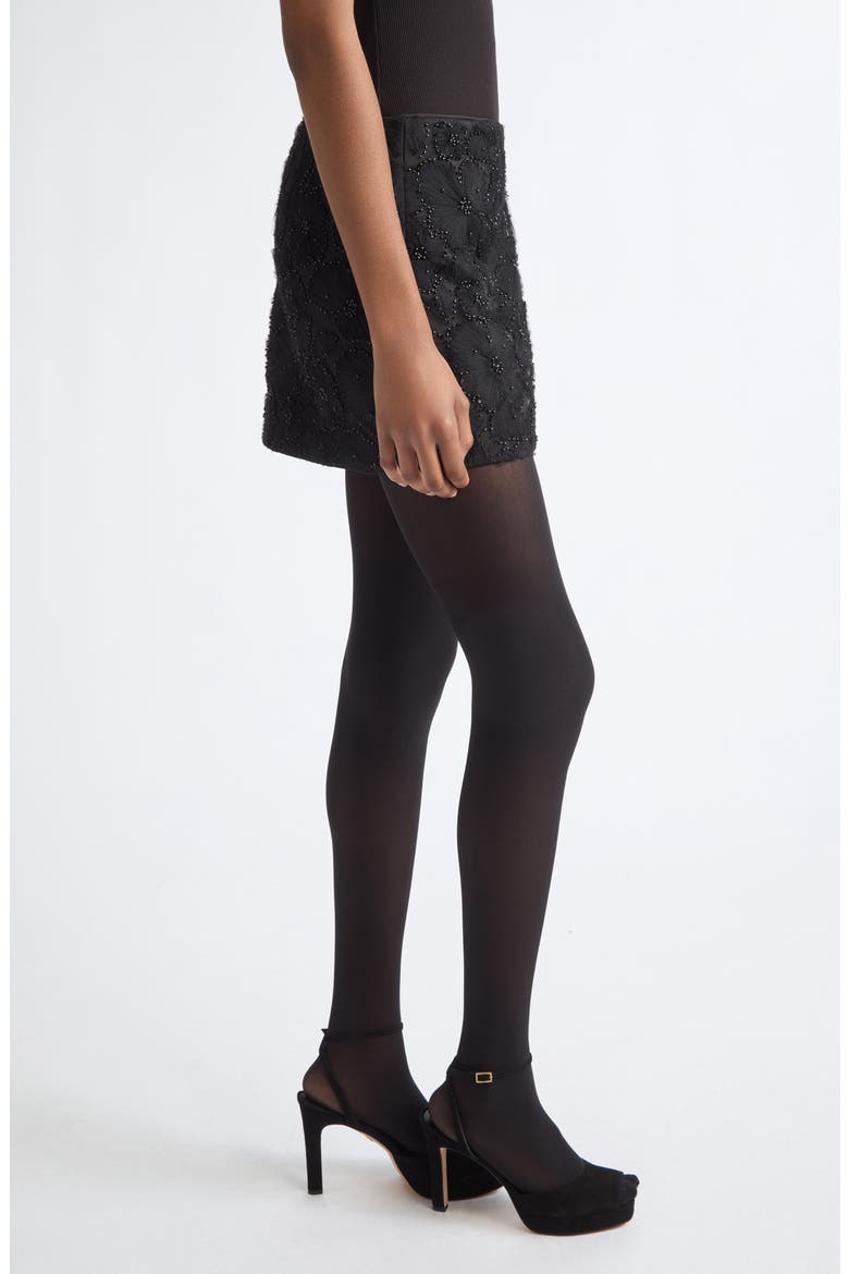 Olenna Embellished Silk Blend Miniskirt, Alternate, color, BLACK EMBELLISHMENT