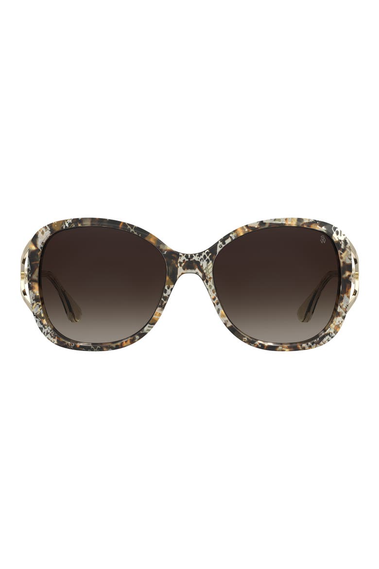 58mm Gradient Square Sunglasses, Main, color, PATTERN HAVANA/ BROWN SF