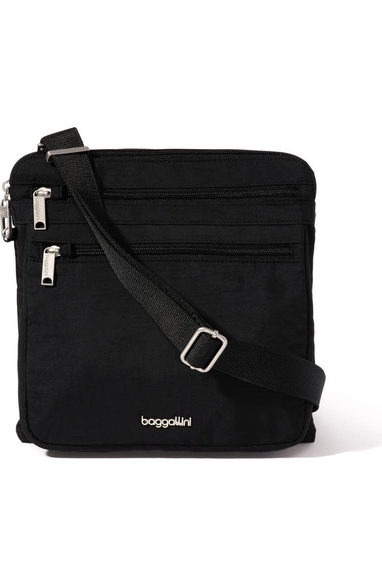 BAGGALLINI Securtex Anti-Theft Large Crossbody Bag, Main, color, Black
