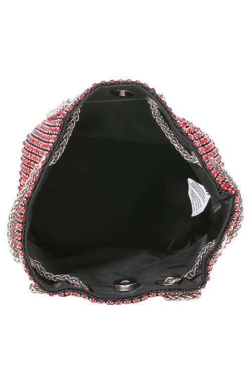 Berness Rhinestone Bucket Bag In Red