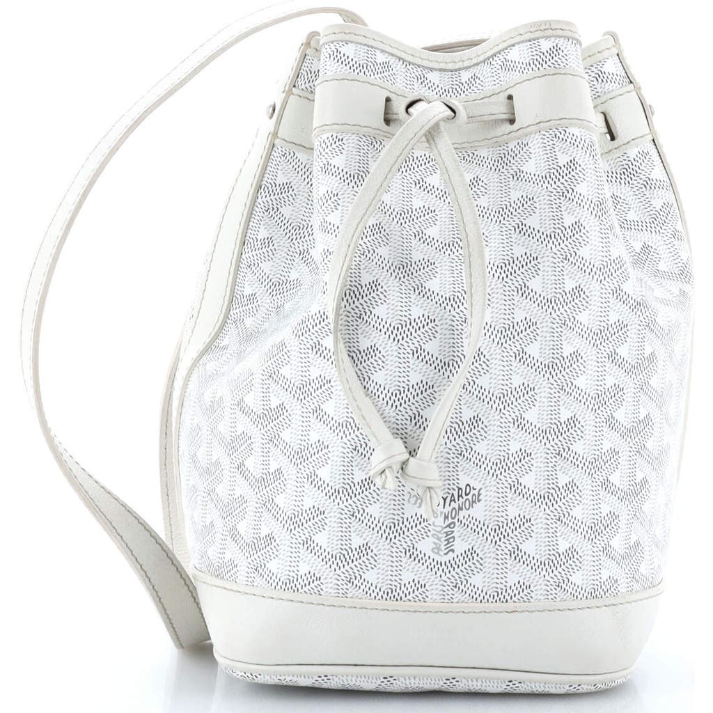 Pre-owned Goyard Goyard Petit Flot Bucket Bag Coated Canvas Pm In White
