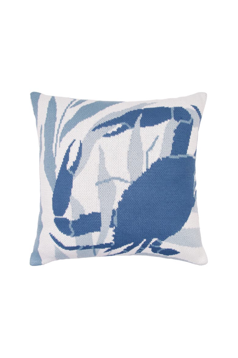 Chesapeake Crab Bay Knit Accent Pillow for Couch or Bed Décor, Main, color, Blue