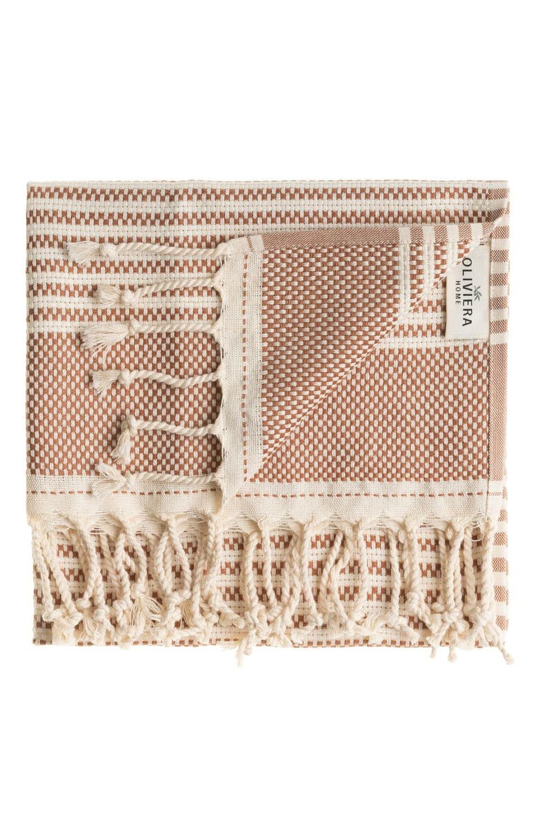 Olive & Linen Zipper Turkish Hand / Kitchen Towel Bundle, Alternate, color, Brown