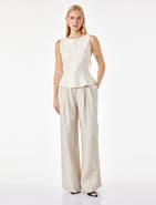 Koton Linen Blend Straight Wide Leg Pants
