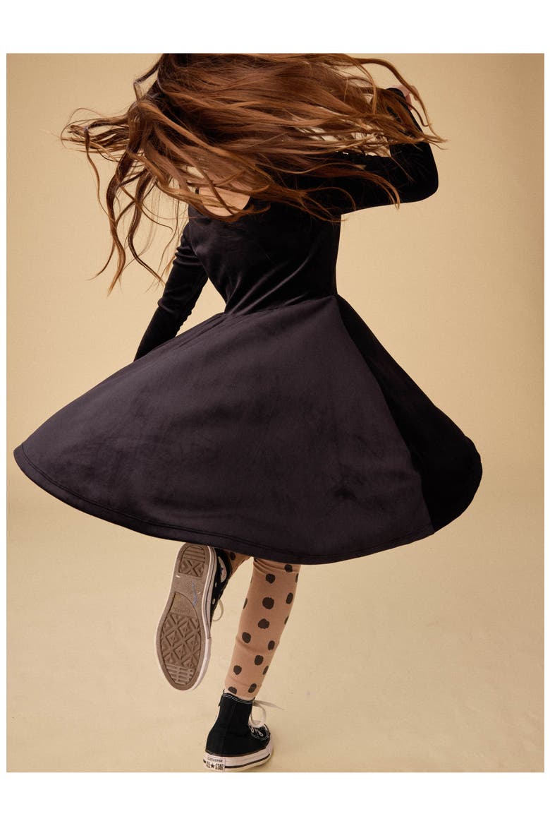 Velour Ballet Dress, Alternate, color, Jet Black