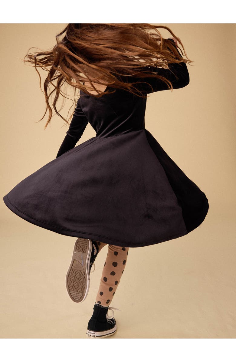 Tea Collection Velour Ballet Dress, Alternate, color, Jet Black