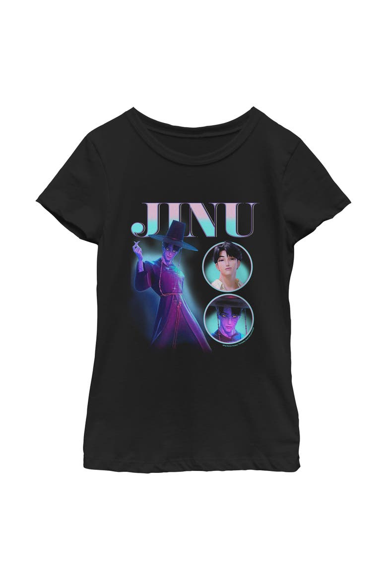 Girls' Jinu Saja Boy Collage T-Shirt, Main, color, Black