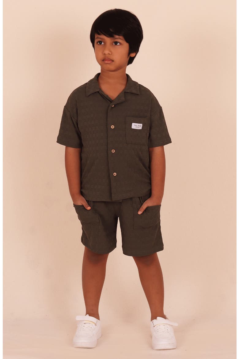 Kids' Textured Shorts, Alternate, color, OLIVE