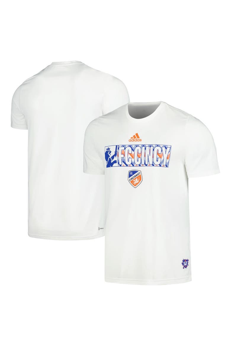 Men's adidas White FC Cincinnati 2024 Jersey Hook AEROREADY T-Shirt, Main, color, White