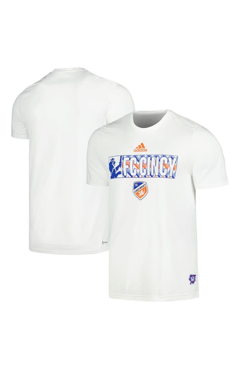 adidas Men's adidas White FC Cincinnati 2024 Jersey Hook AEROREADY T-Shirt, Main, color, 