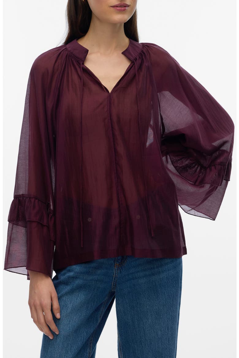 Jenna Split Neck Top, Main, color, WINETASTING