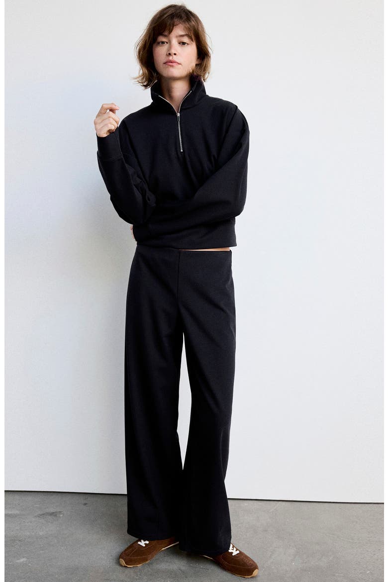 Straight Mid Rise Knit Pants, Alternate, color, NAVY