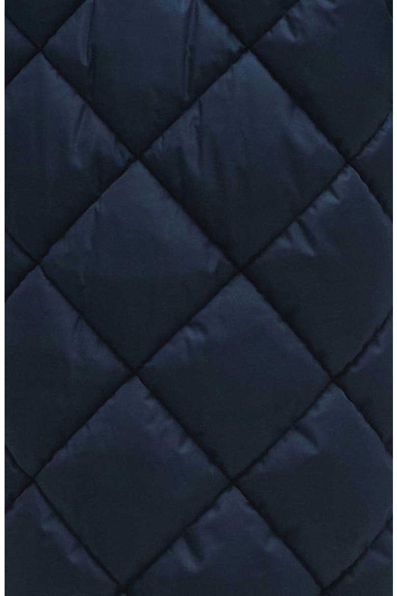 Brigitte Quilted Coat With Removable Scarf, Alternate, color, NAVY/ SKY DRESS TARTAN