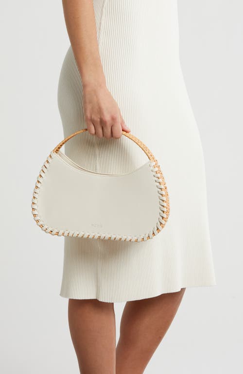 Bcbg Wicker Whipstitch Tote Bag In Natural/soft Alabaster