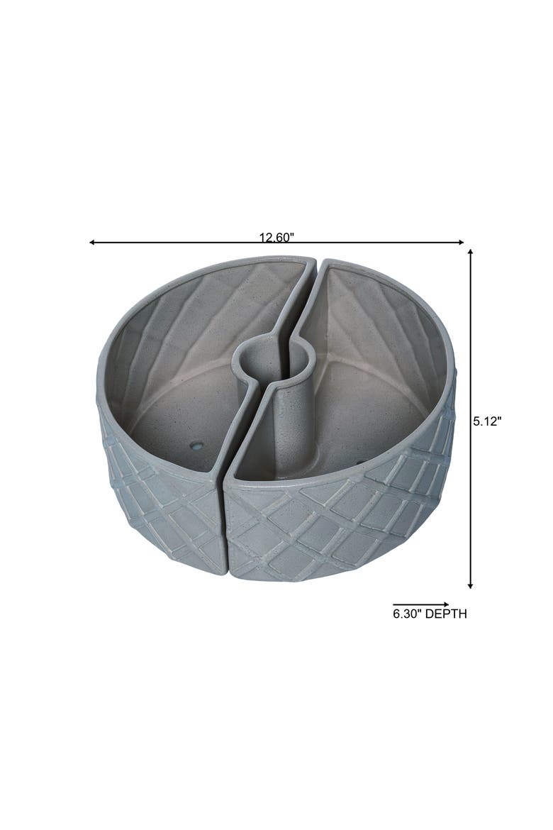 Dolomite Cream Two Piece Table Planter with Drainage Hole for Spring Garden Decor, Alternate, color, Beige