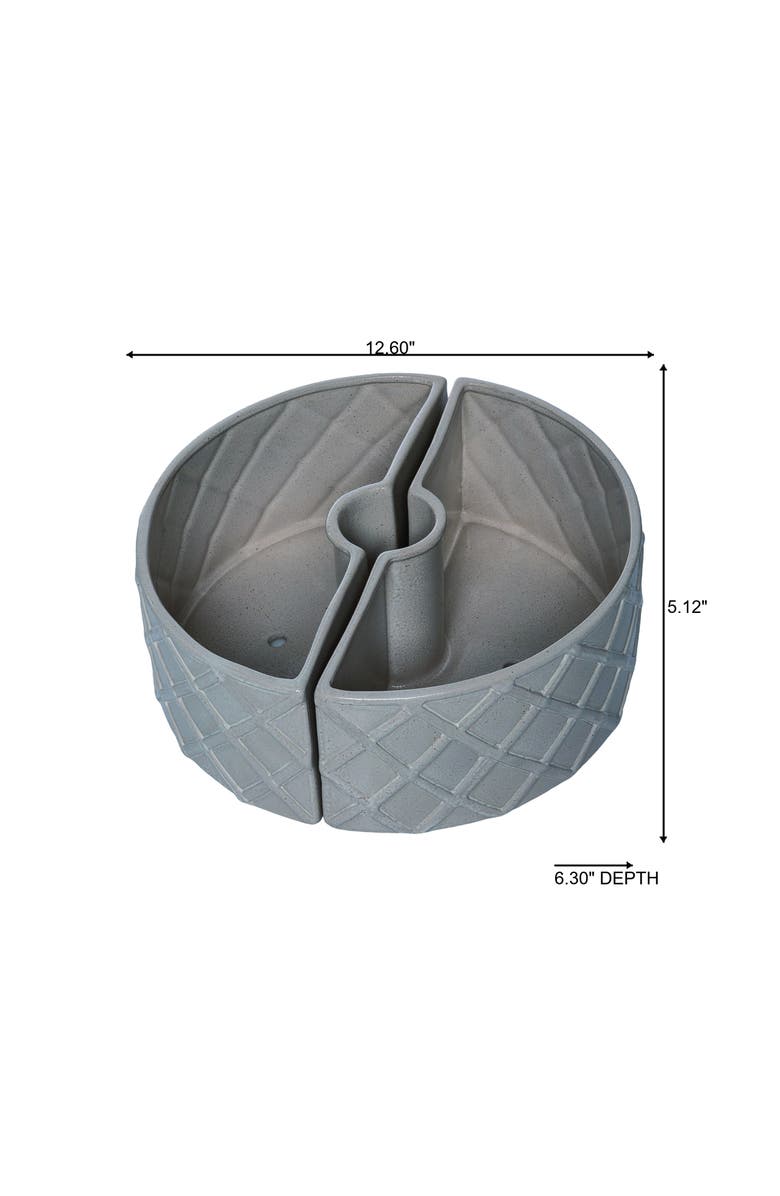Transpac Dolomite Cream Two Piece Table Planter with Drainage Hole for Spring Garden Decor, Alternate, color, Beige