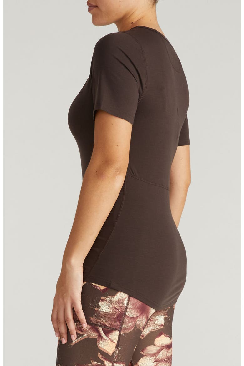 Mia Movement Short Sleeve T-Shirt, Alternate, color, DARKEST BROWN