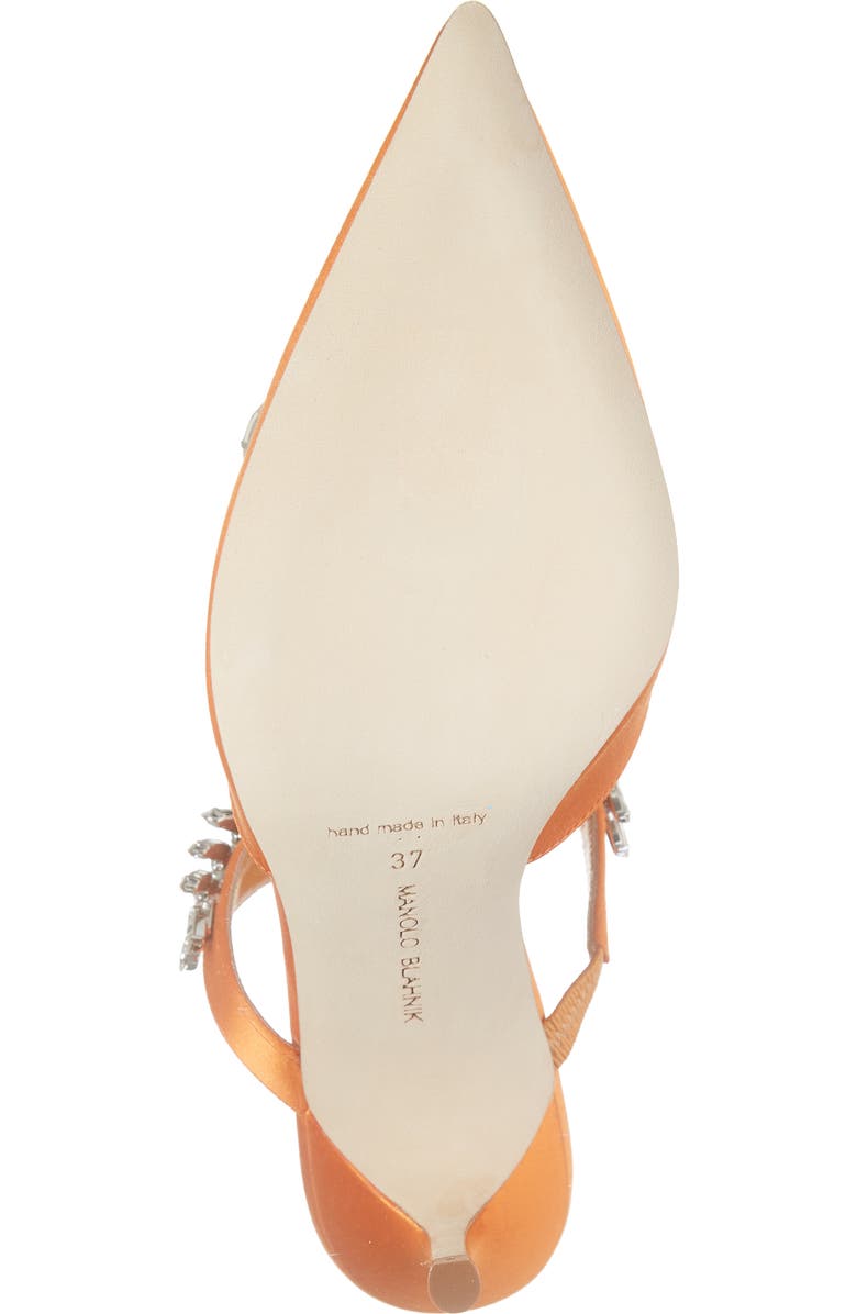 Manolo Blahnik Lurum Crystal Leaf Pointed Toe Mule, Alternate, color,