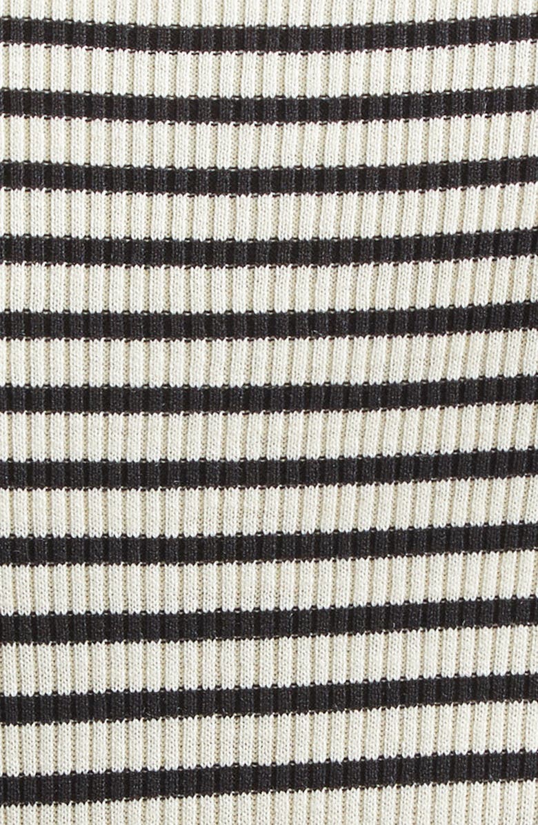 Nili Lotan Hettie Stripe Silk Sweater, Alternate, color, Black/ Ivory Stripe
