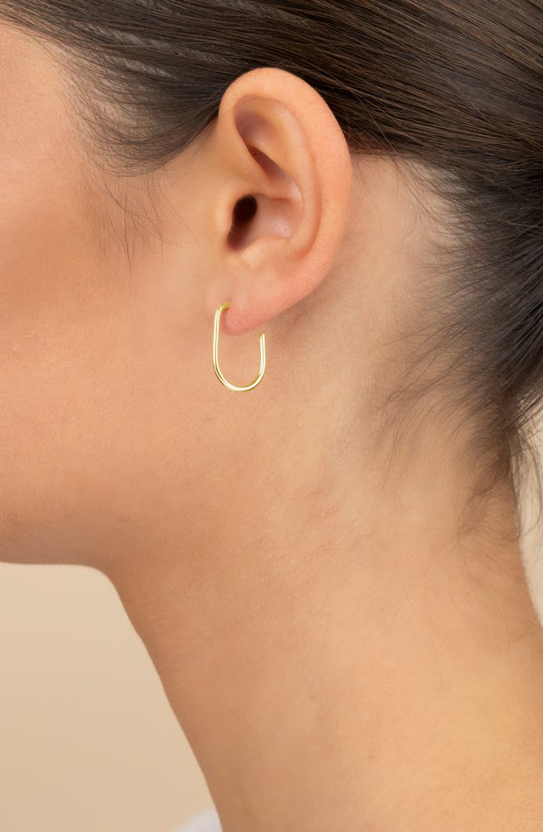 Sterling Forever Linear Hoop Earrings, Alternate, color,